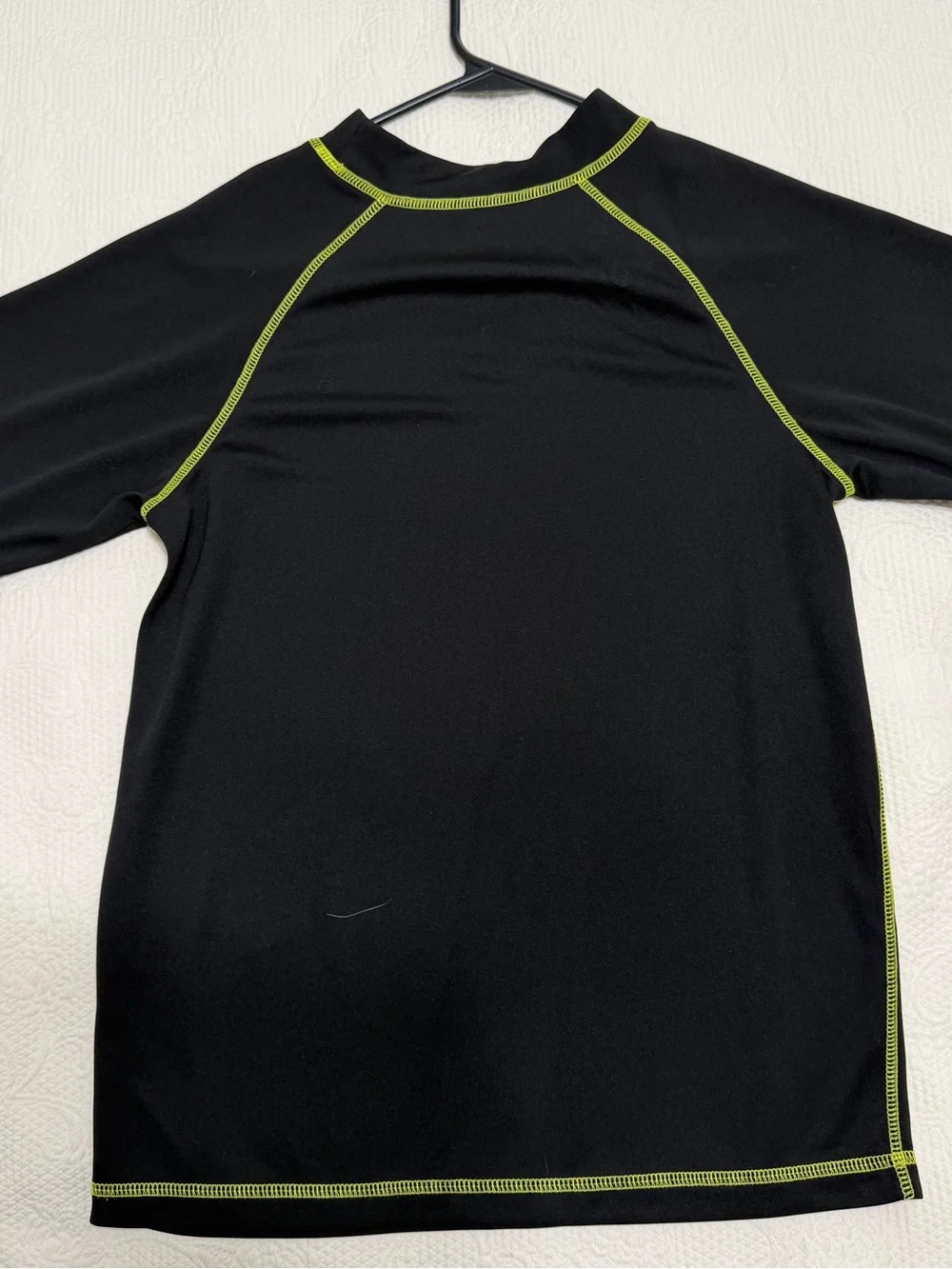 OP Kids Black Rashguard with Neon Green & Blue Shark Graphic
